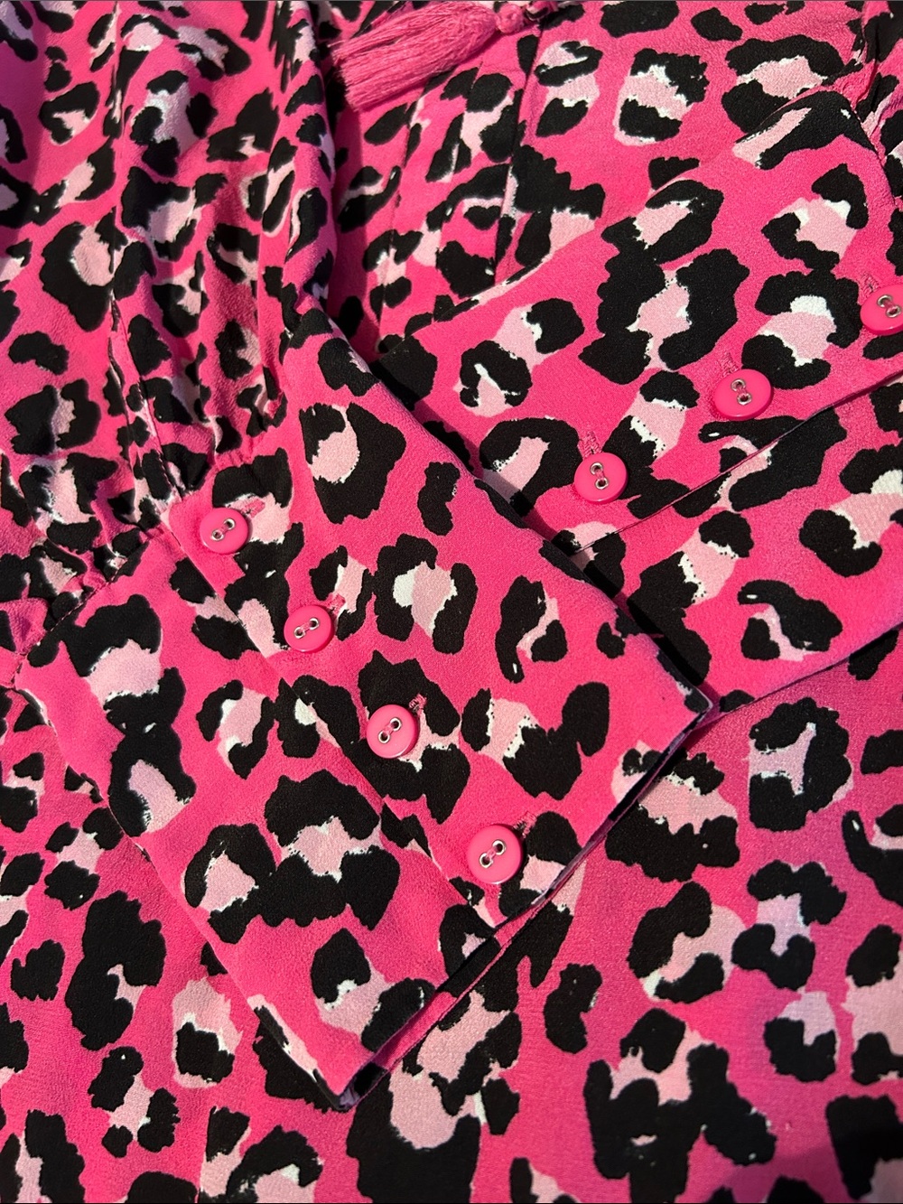 Tyler Boe Hot Pink Leopard Print Tunic Top